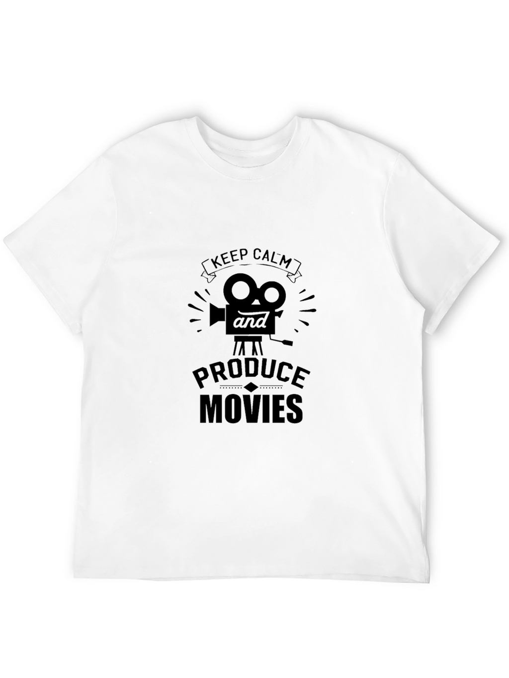 Keep Calm & Produce Movies Black Graphic Tee