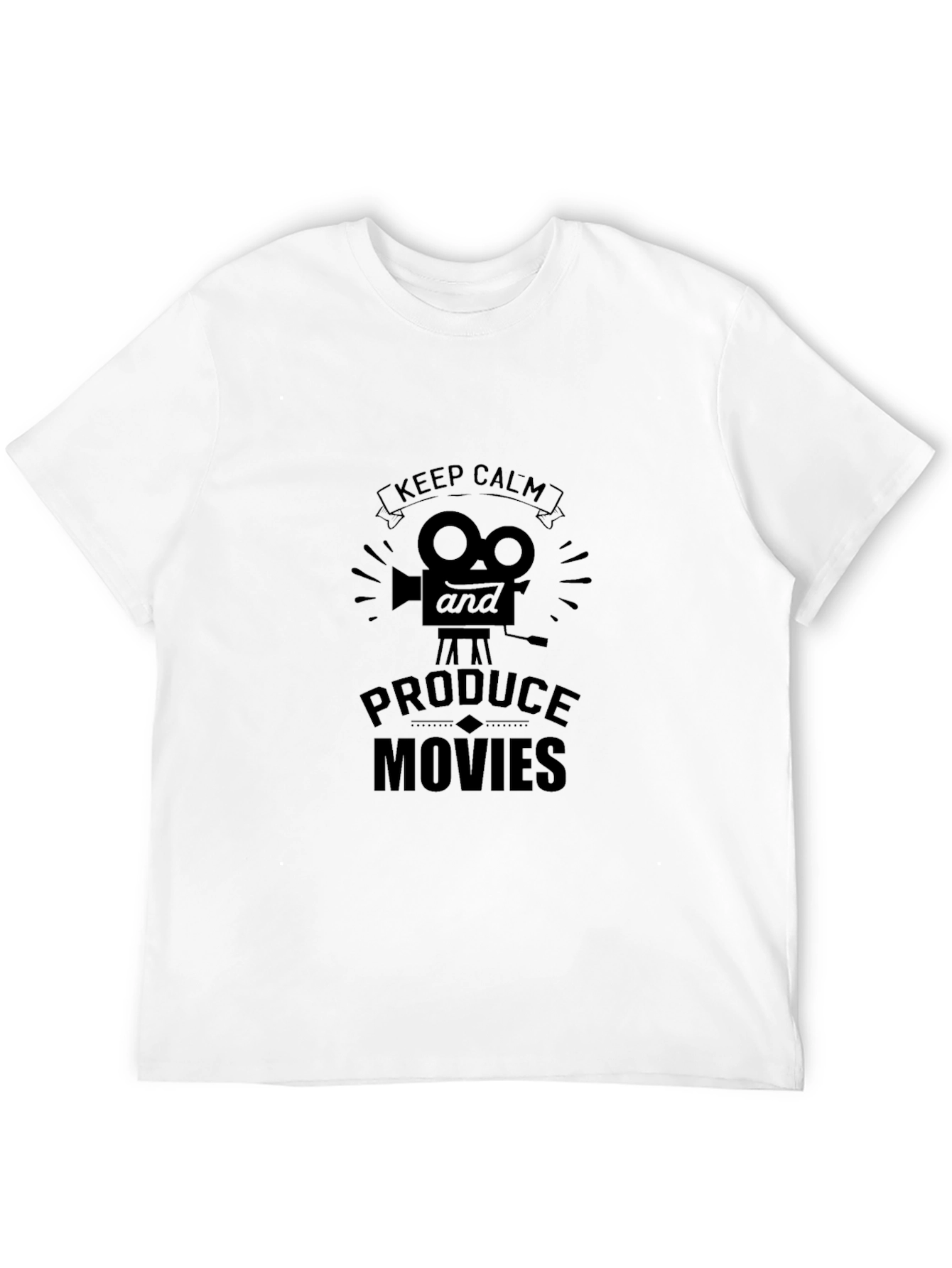 Keep Calm & Produce Movies Black Graphic Tee