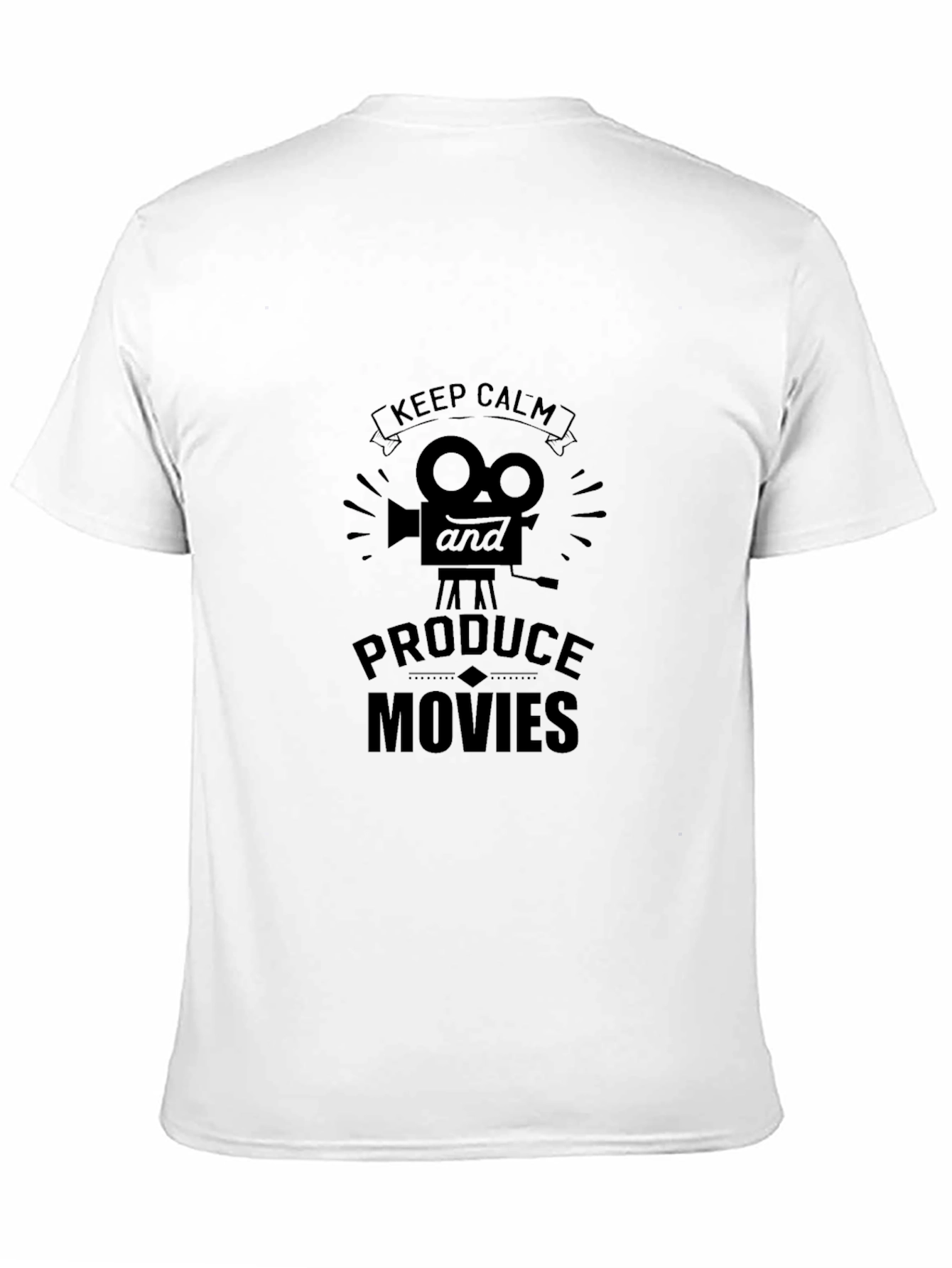 Keep Calm & Produce Movies Black Graphic Tee