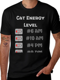 Cat Energy Level Black T-Shirt