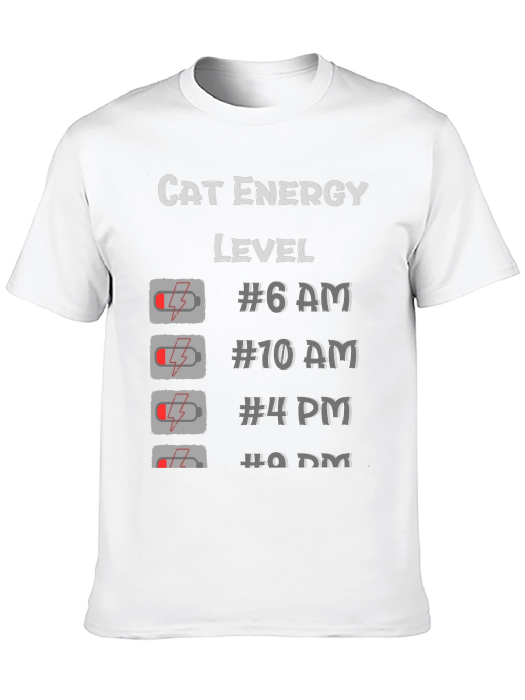 Cat Energy Level Black T-Shirt