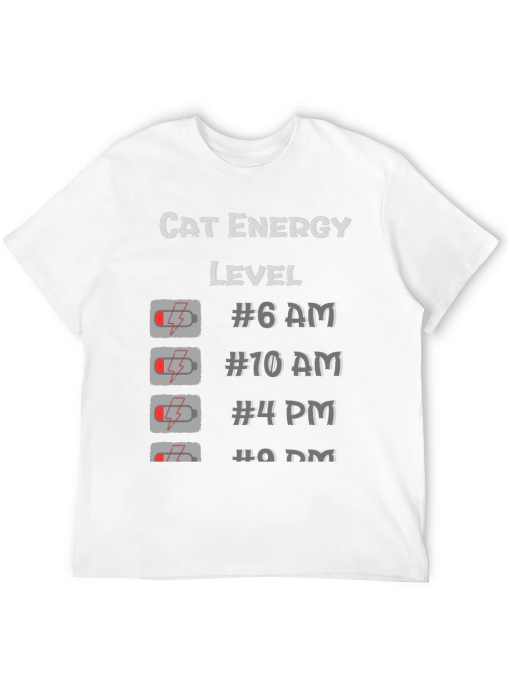 Cat Energy Level Black T-Shirt