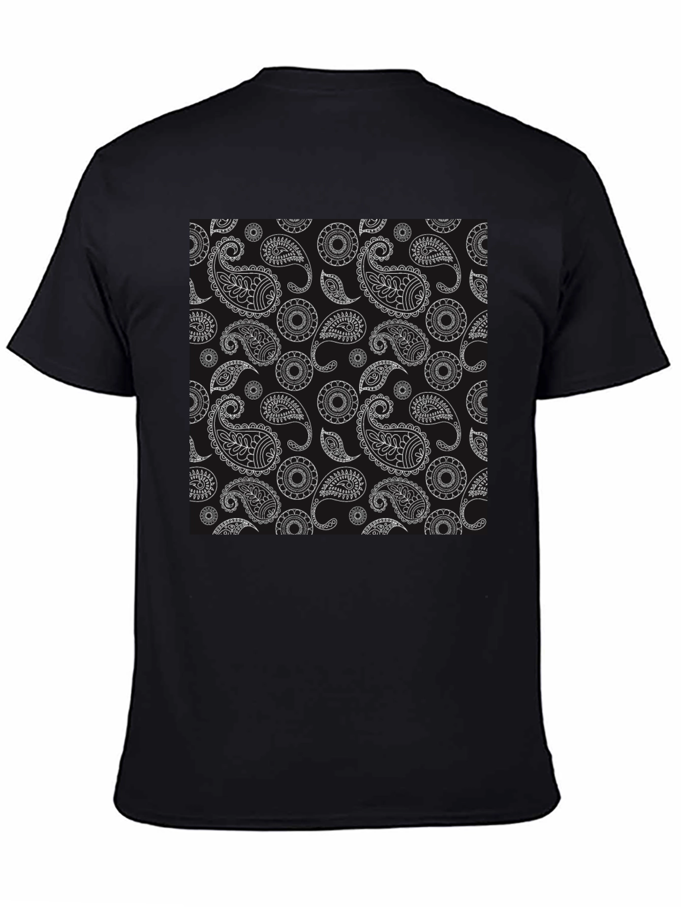 Black Paisley Print T-Shirt