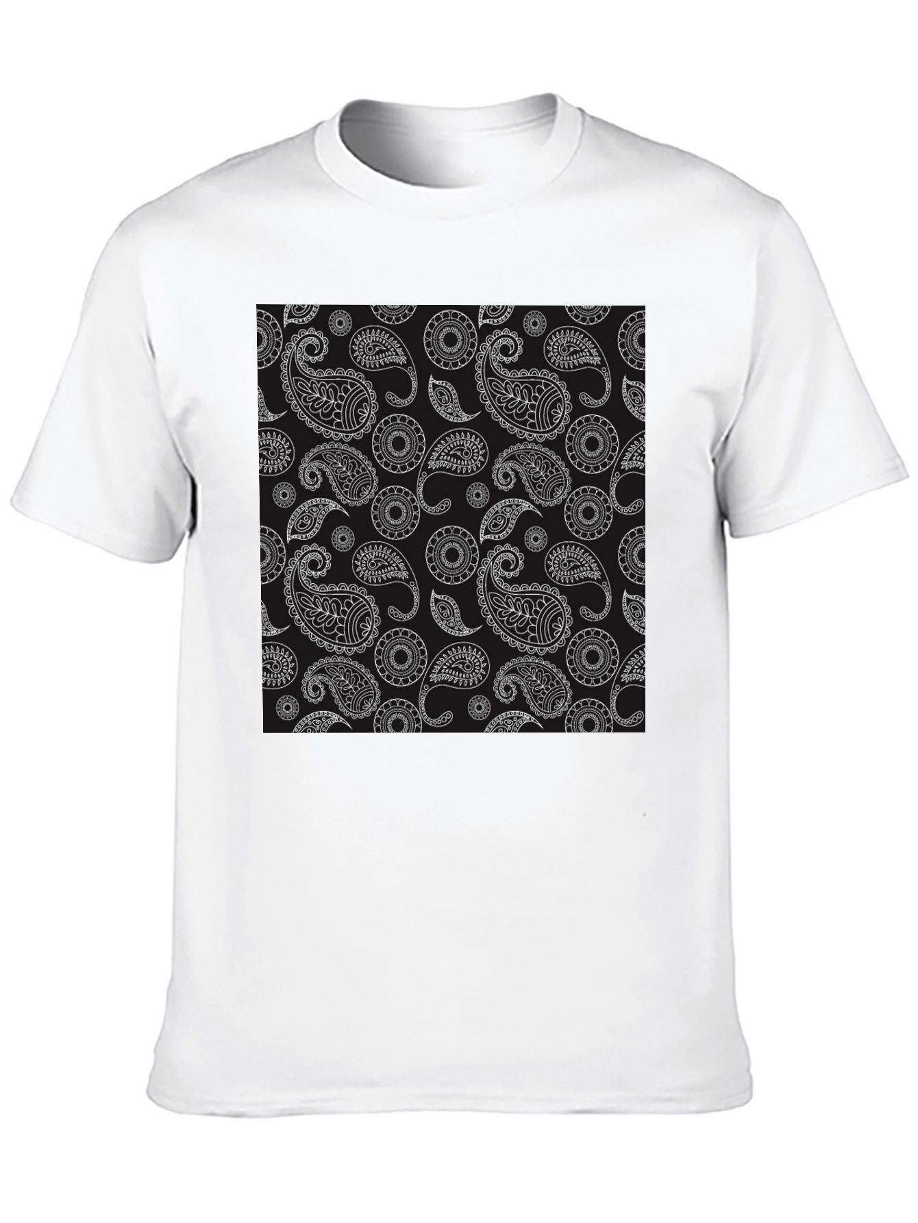 Black Paisley Print T-Shirt