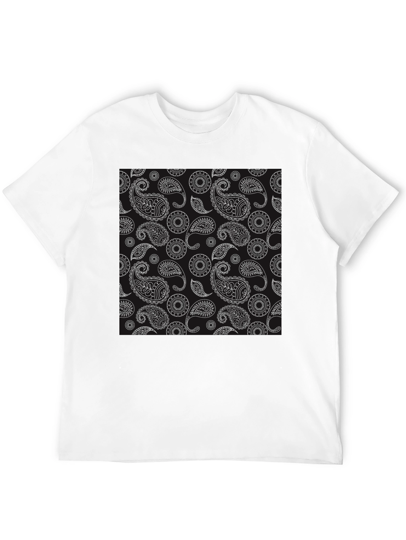 Black Paisley Print T-Shirt