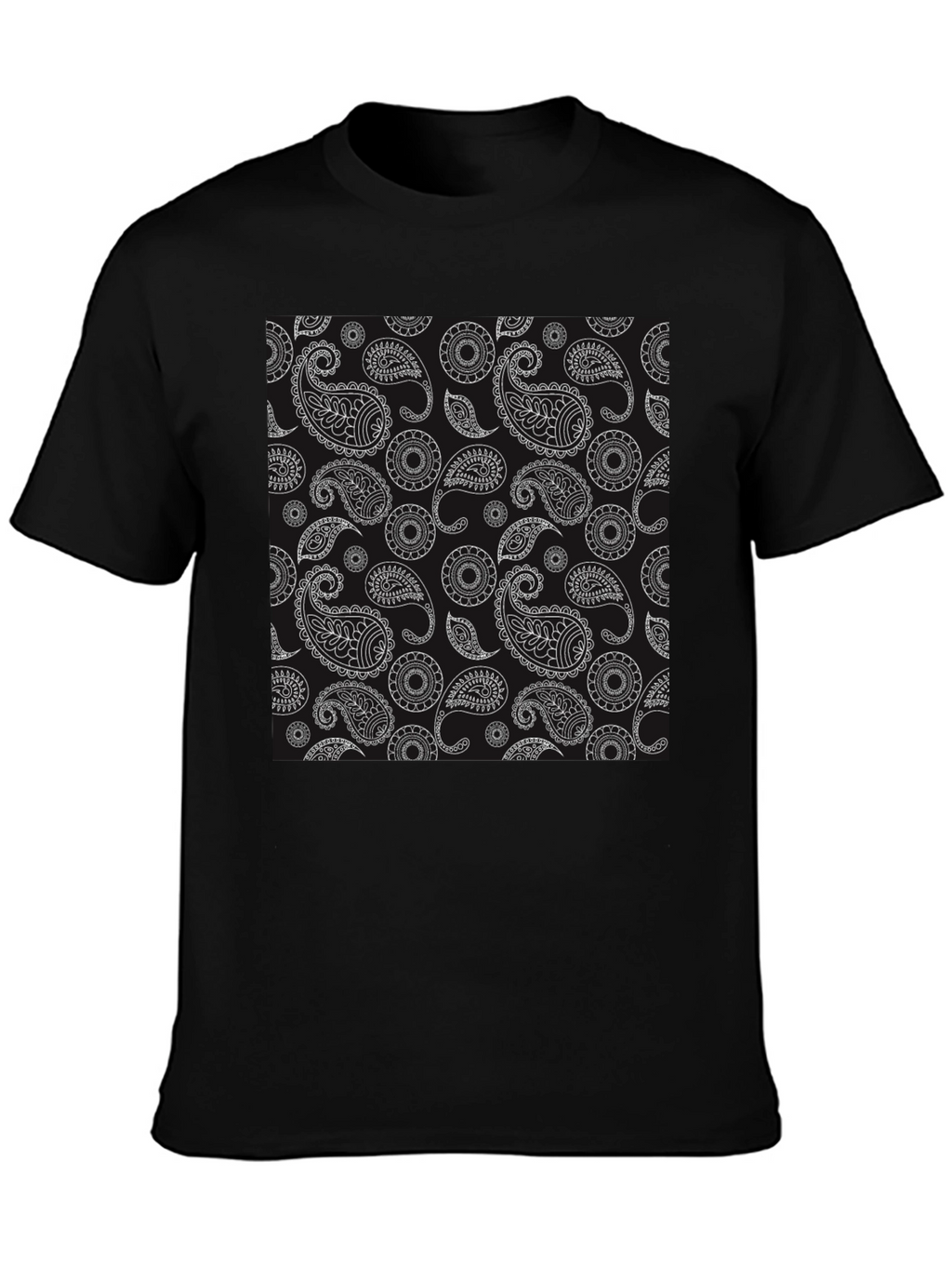 Black Paisley Print T-Shirt