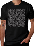 Black Paisley Print T-Shirt