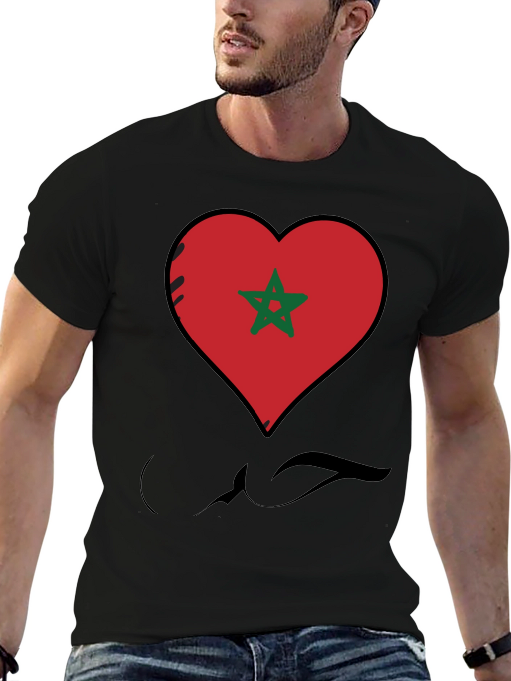 Morocco Love Heart Flag T-Shirt