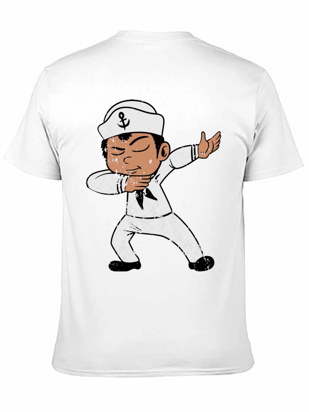 Dabbing Sailor Graphic Tee - Black Cotton T-Shirt
