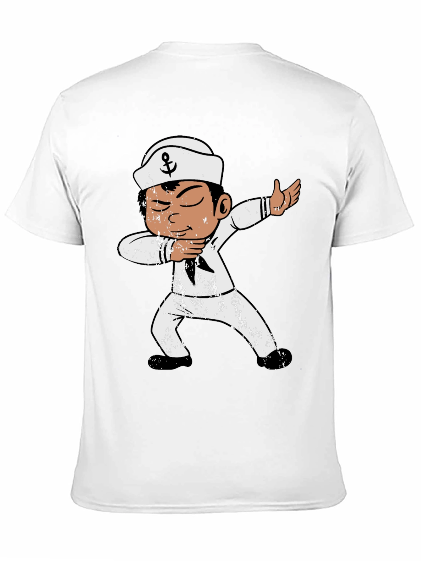 Dabbing Sailor Graphic Tee - Black Cotton T-Shirt