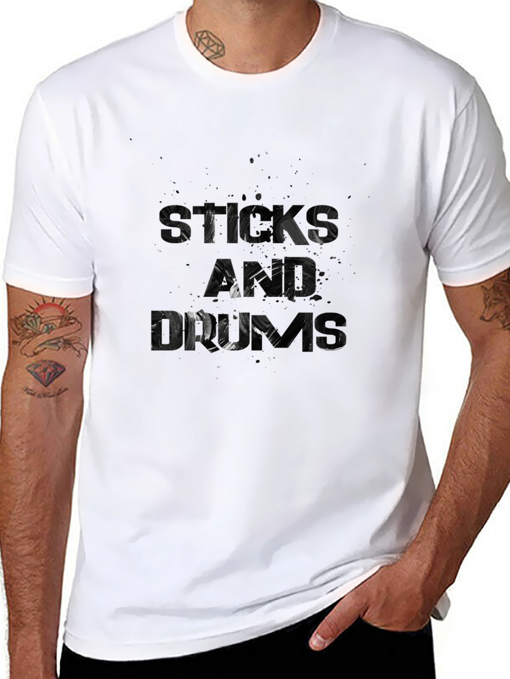 Black Sticks and Drums Graphic Tee