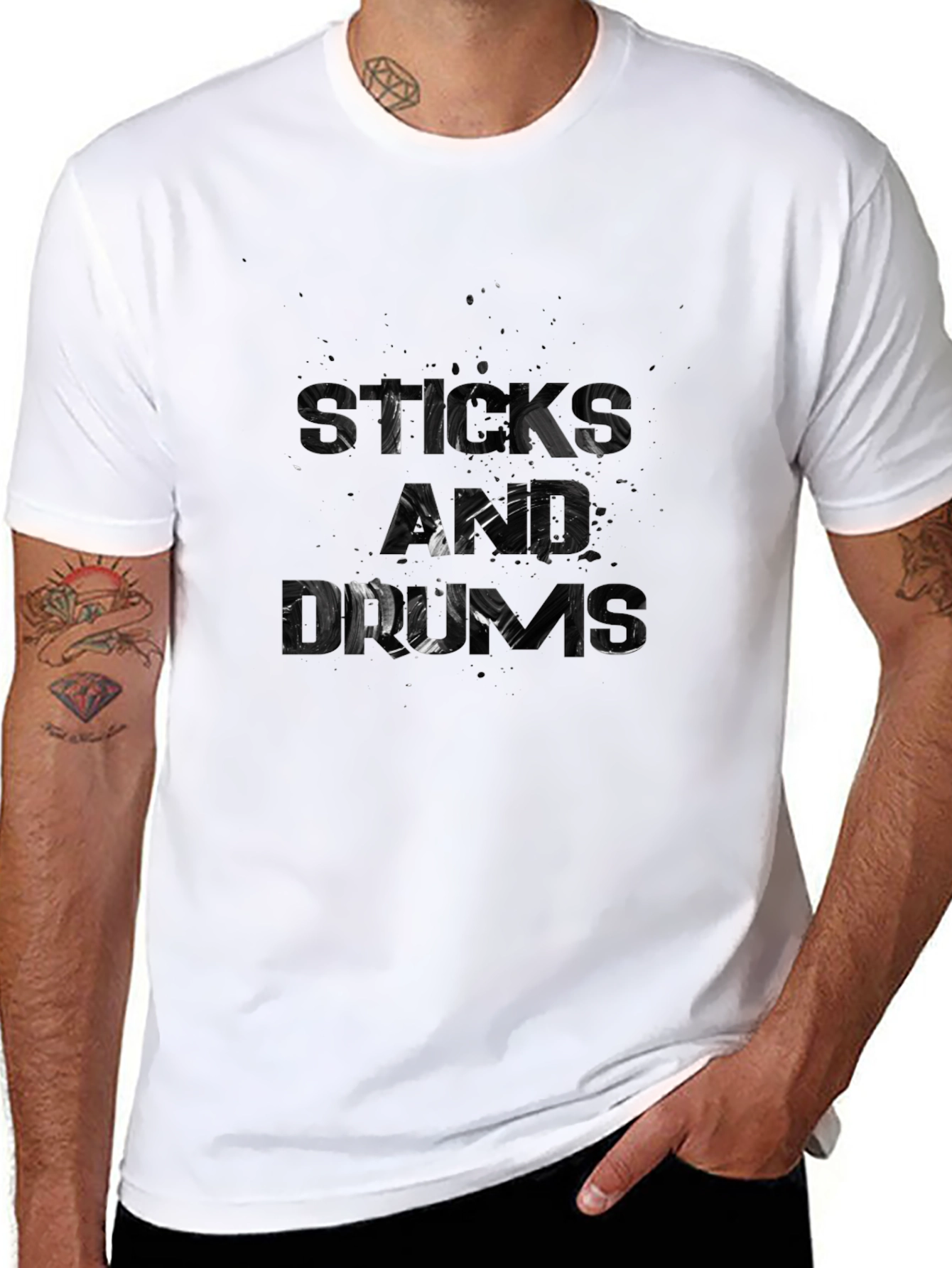 Black Sticks and Drums Graphic Tee