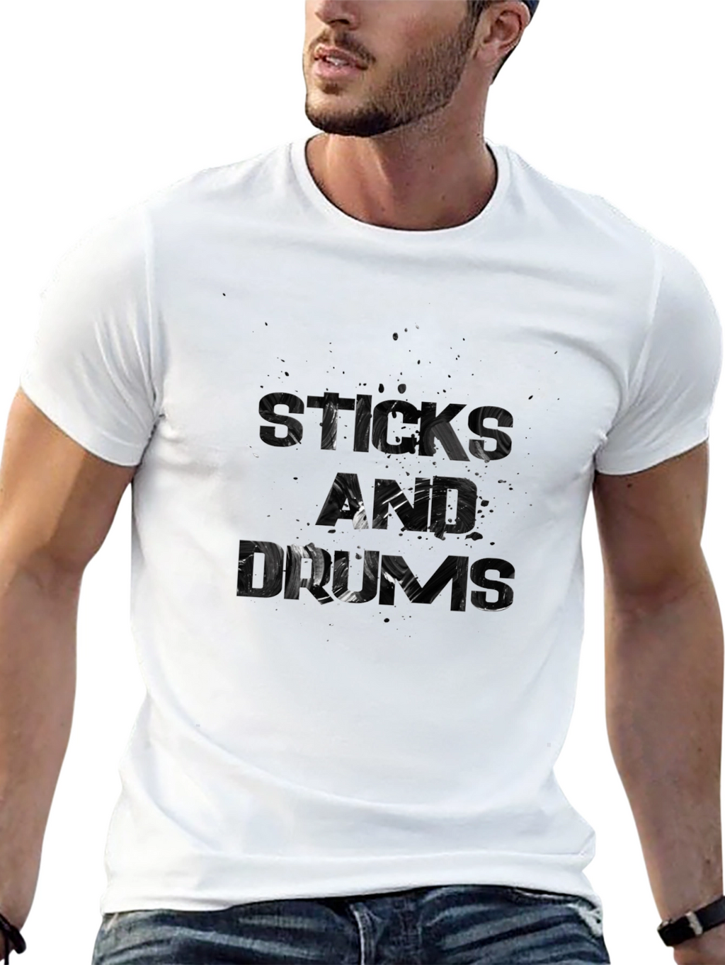 Black Sticks and Drums Graphic Tee