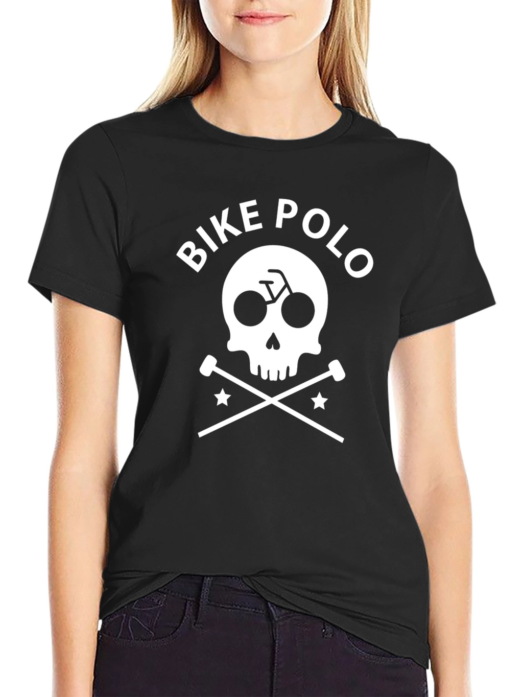 Bike Polo Skull & Crossbones Graphic T-Shirt