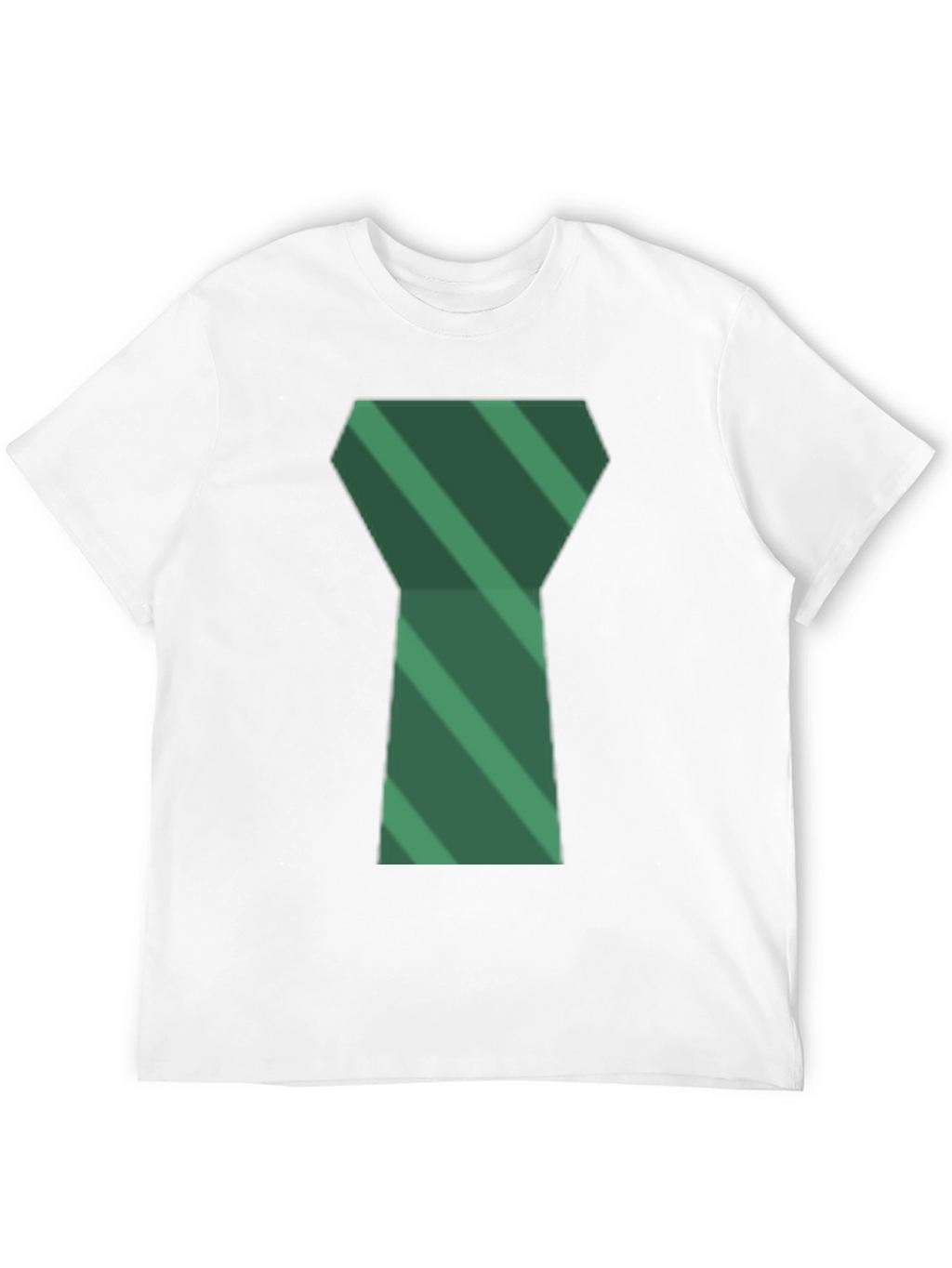 Green Tie Graphic Mens Black T-Shirt