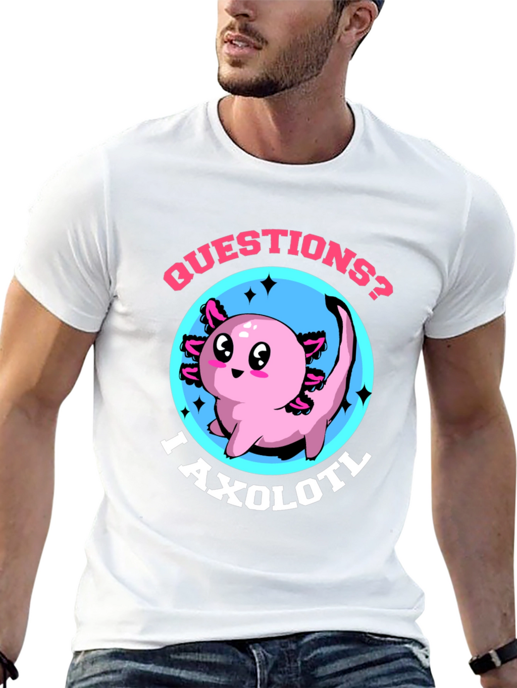 Questions? I Axolotl Funny Graphic T-Shirt