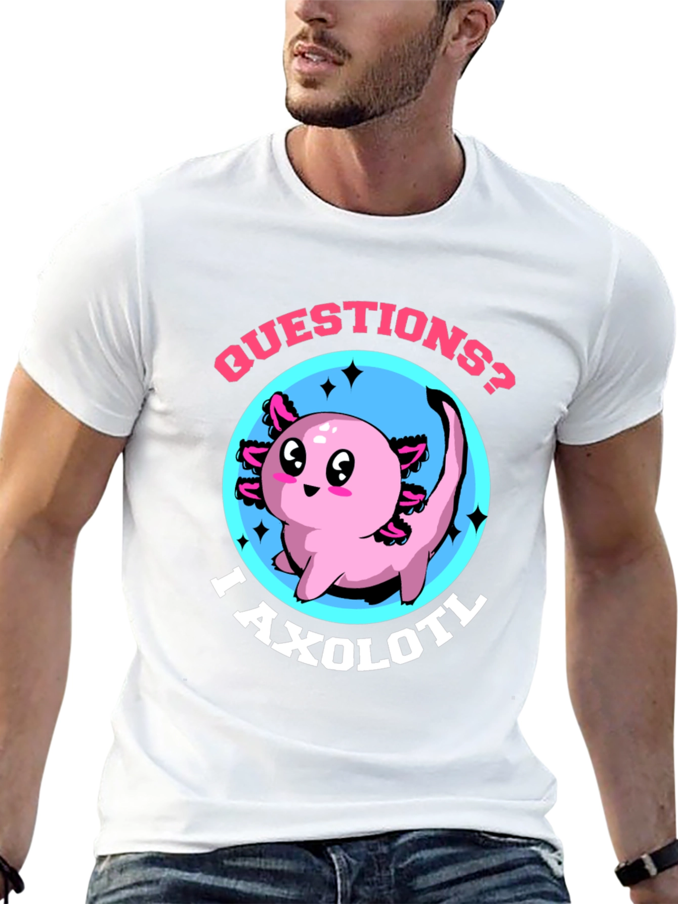 Questions? I Axolotl Funny Graphic T-Shirt