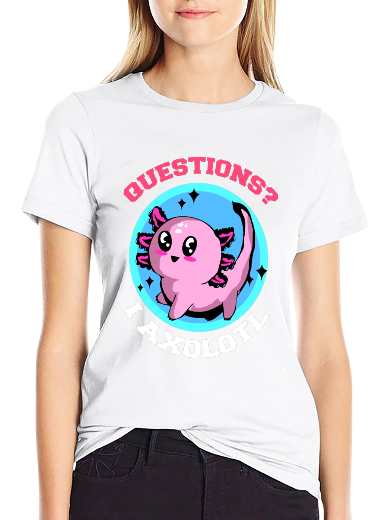 Questions? I Axolotl Funny Graphic T-Shirt