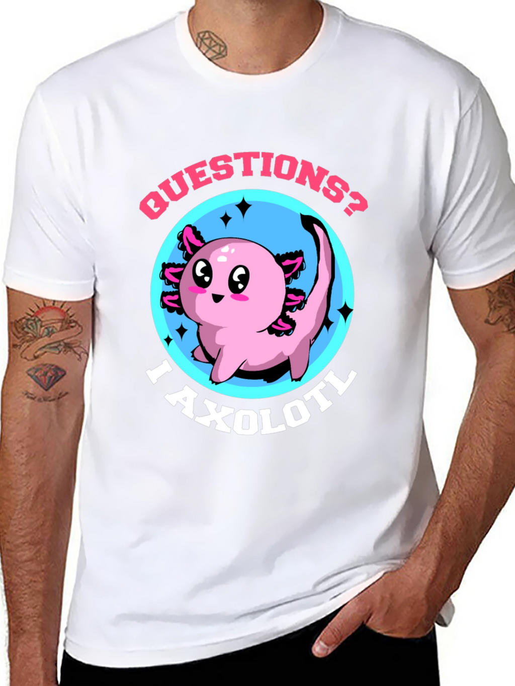 Questions? I Axolotl Funny Graphic T-Shirt