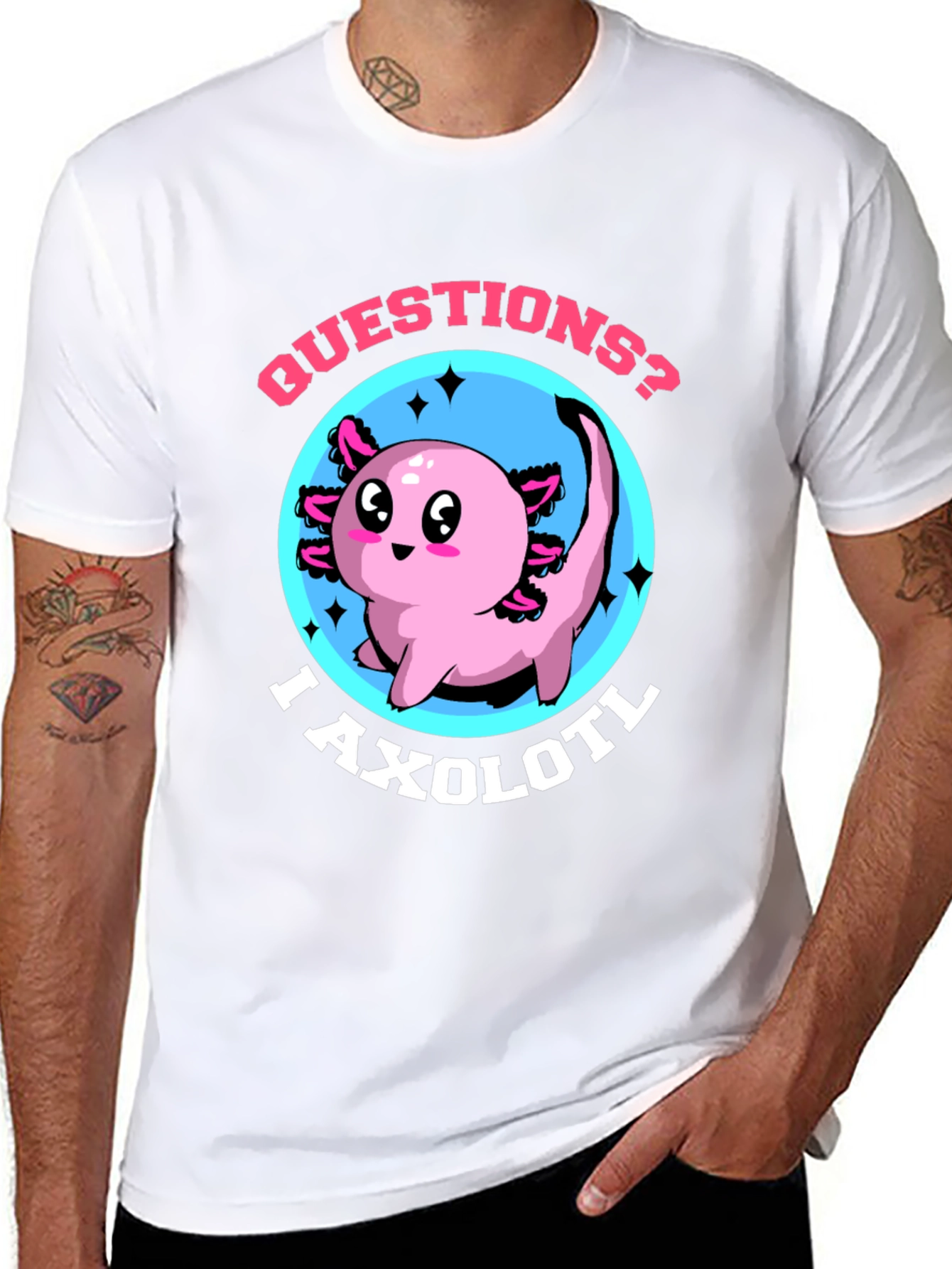 Questions? I Axolotl Funny Graphic T-Shirt
