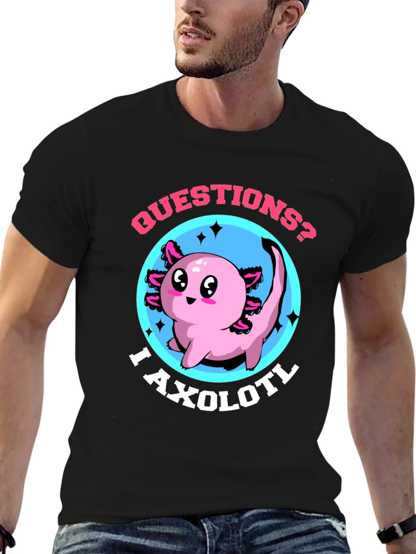 Questions? I Axolotl Funny Graphic T-Shirt
