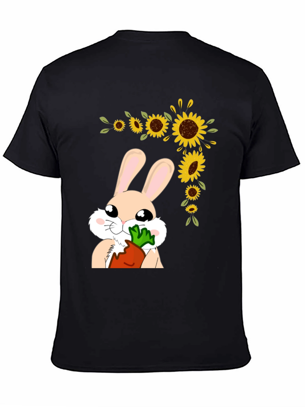 Bunny Sunflower Graphic Tee - Adorable Easter Shirt
