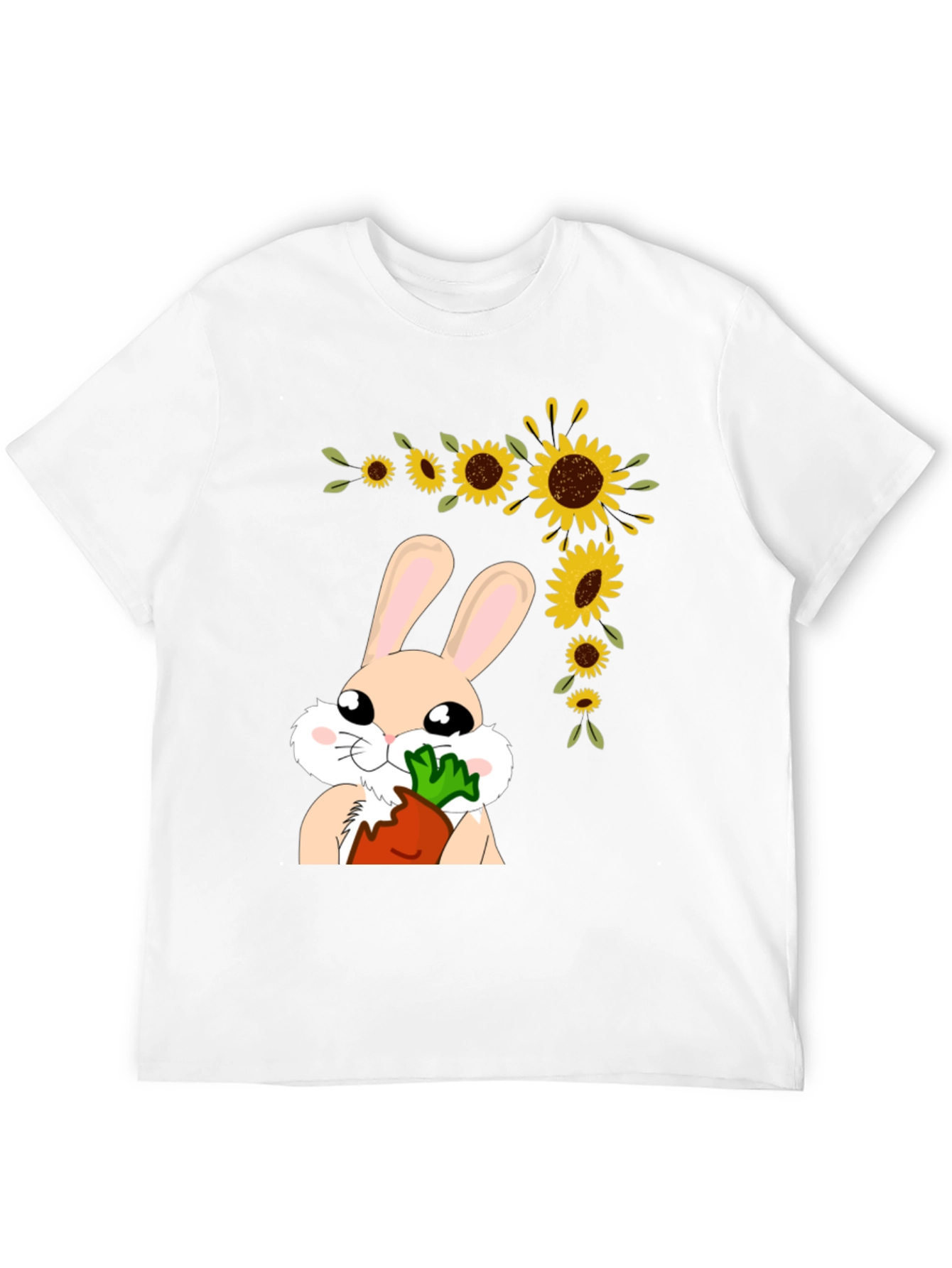 Bunny Sunflower Graphic Tee - Adorable Easter Shirt
