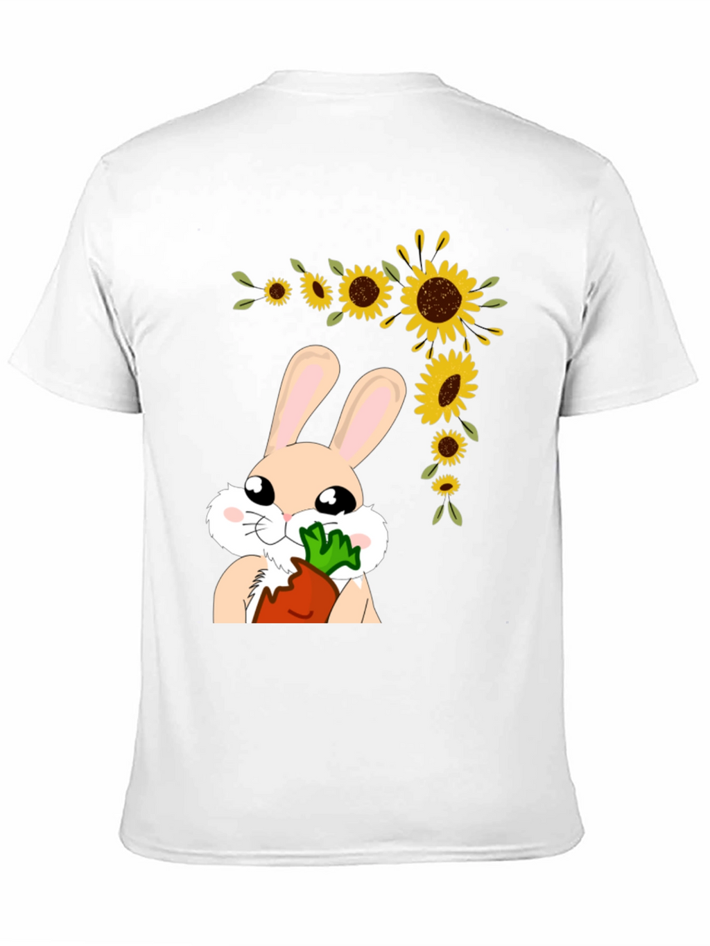 Bunny Sunflower Graphic Tee - Adorable Easter Shirt
