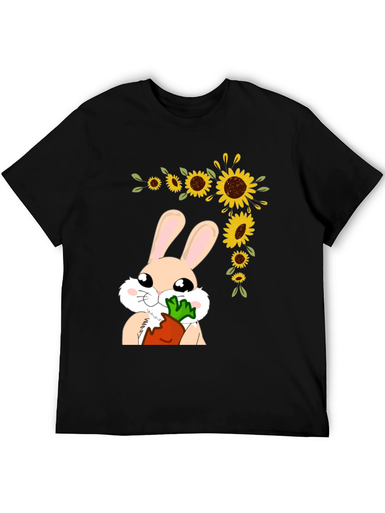 Bunny Sunflower Graphic Tee - Adorable Easter Shirt