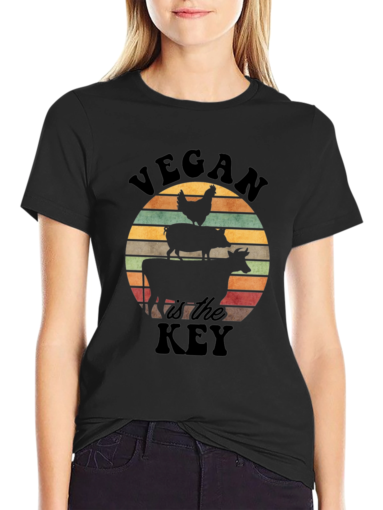 Vegan is the Key Black T-Shirt