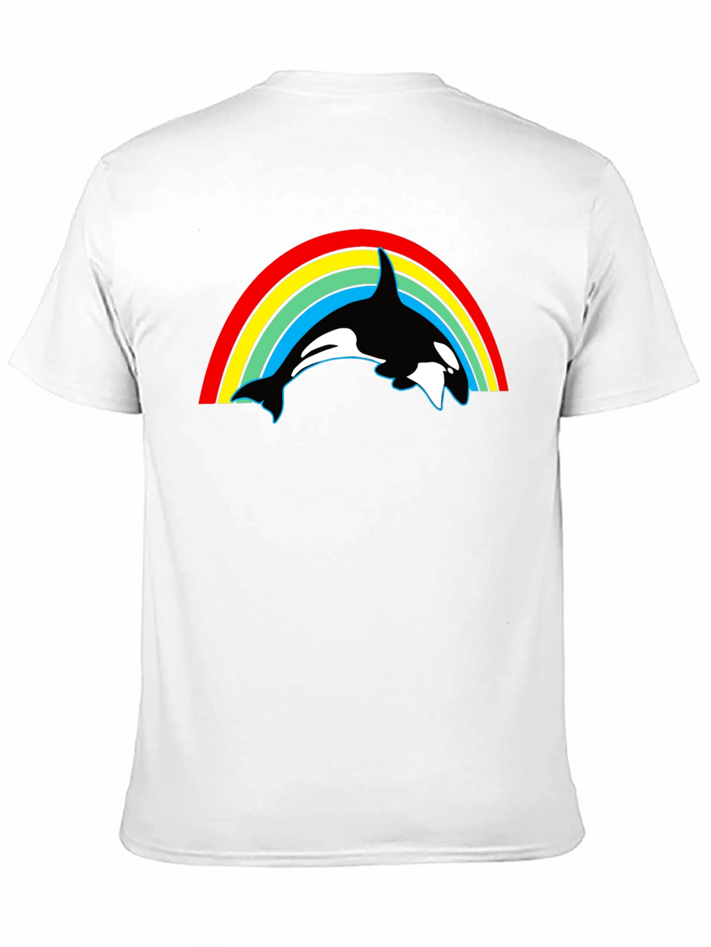 Orca Rainbow Graphic Tee - Black Cotton T-Shirt