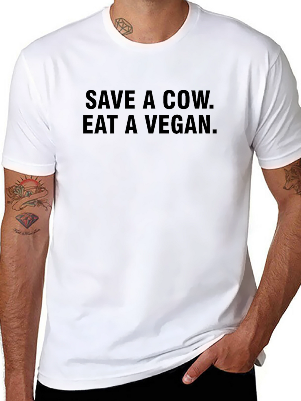 Save a Cow Eat a Vegan Black T-Shirt