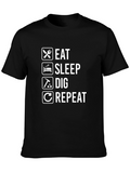 Eat Sleep Dig Repeat T-Shirt - Black