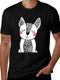 Dog Graphic Black T-Shirt - Stylish Mens Tee