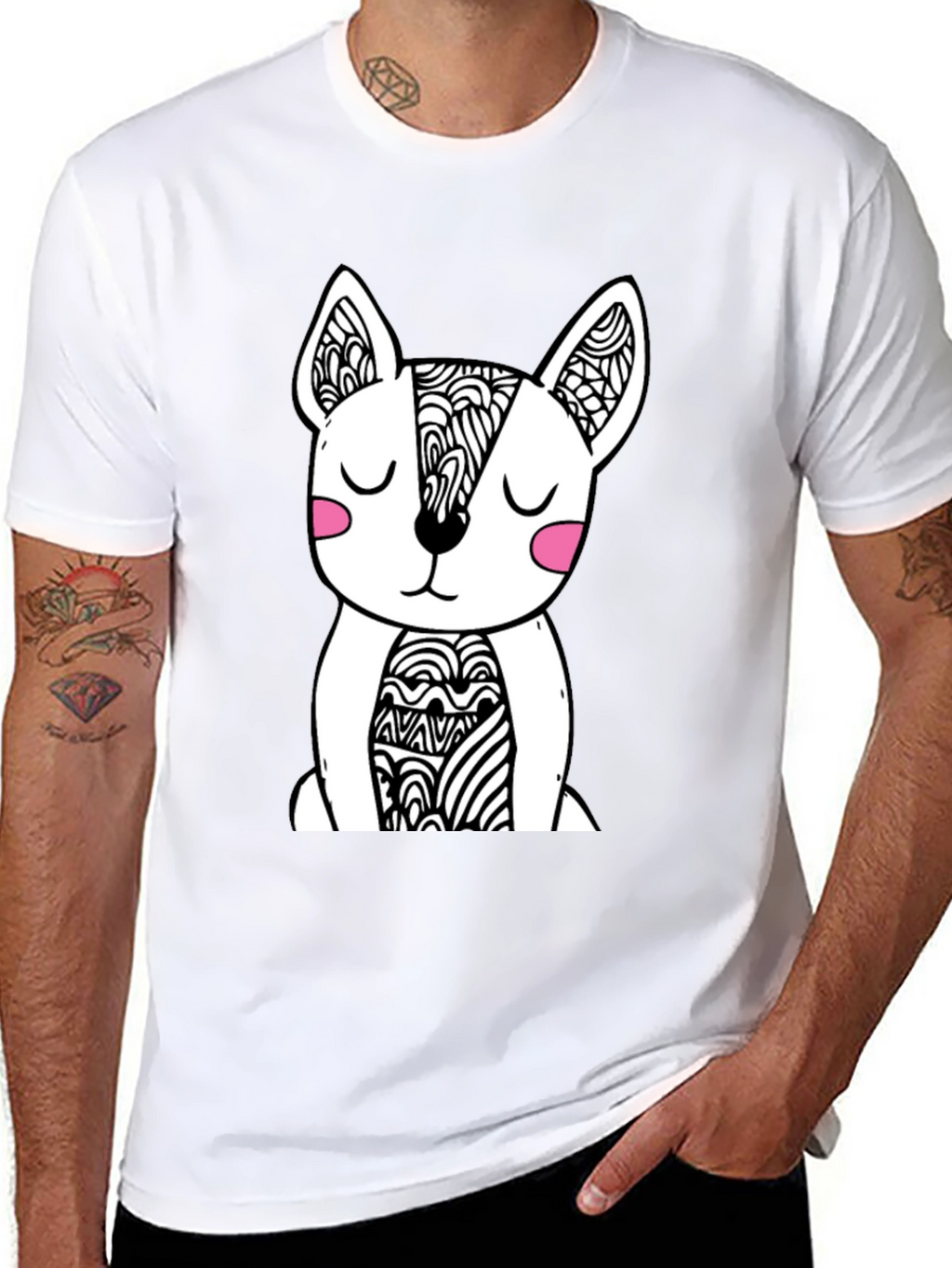 Dog Graphic Black T-Shirt - Stylish Mens Tee