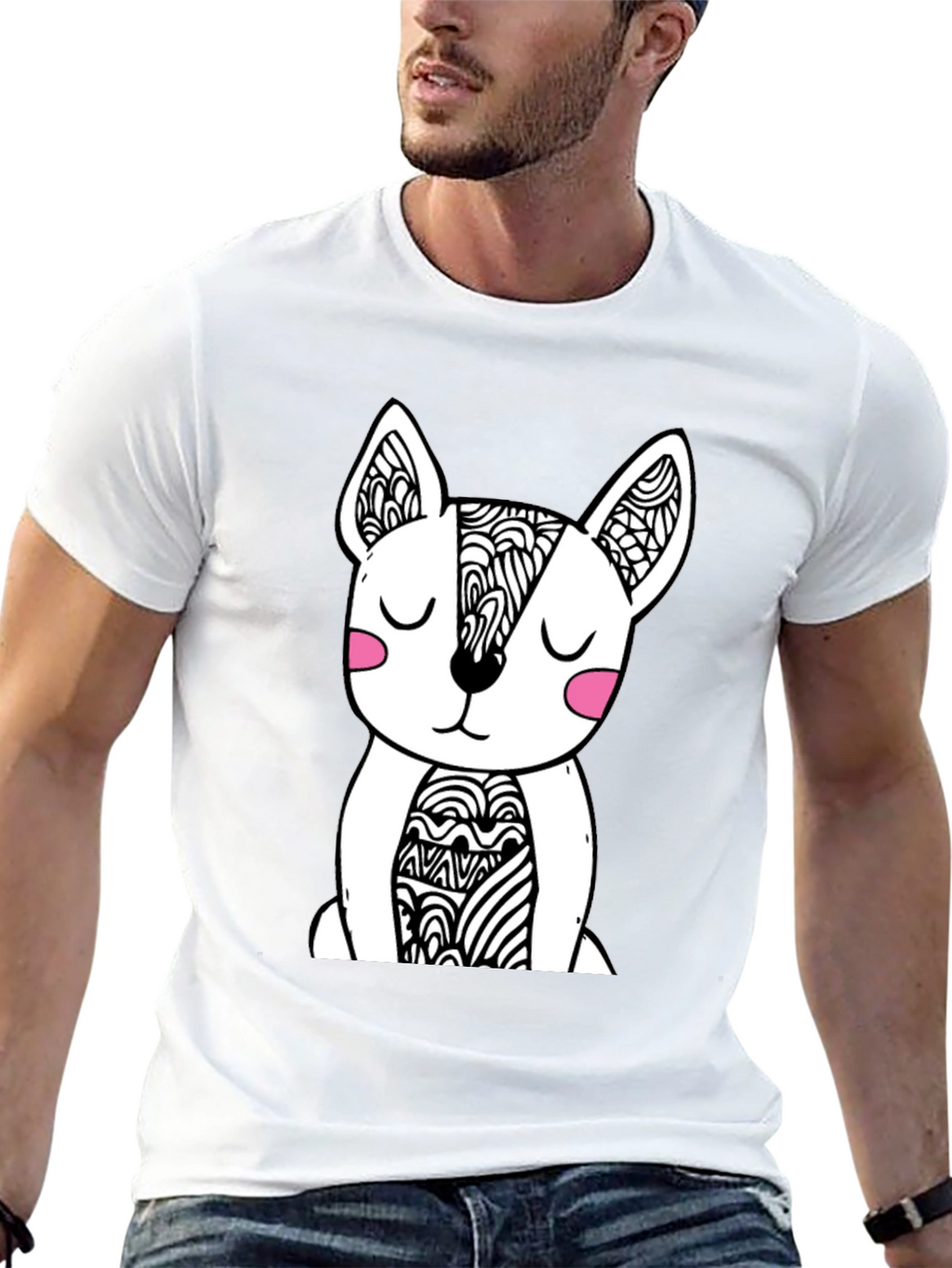 Dog Graphic Black T-Shirt - Stylish Mens Tee