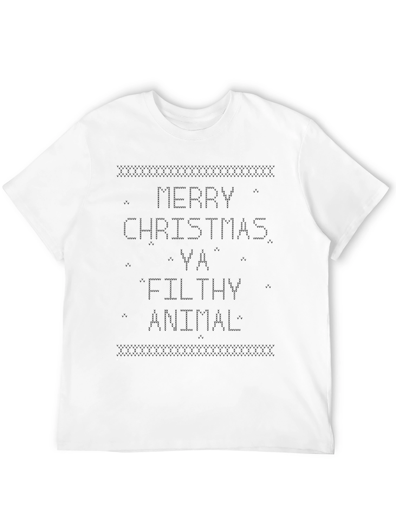 Merry Christmas Ya Filthy Animal Black T-Shirt