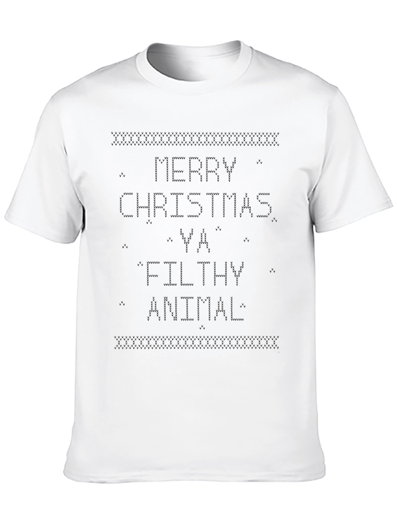 Merry Christmas Ya Filthy Animal Black T-Shirt
