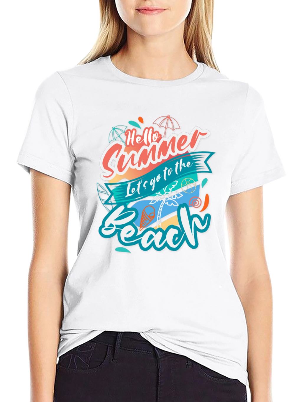 Hello Summer Beach T-Shirt - Black