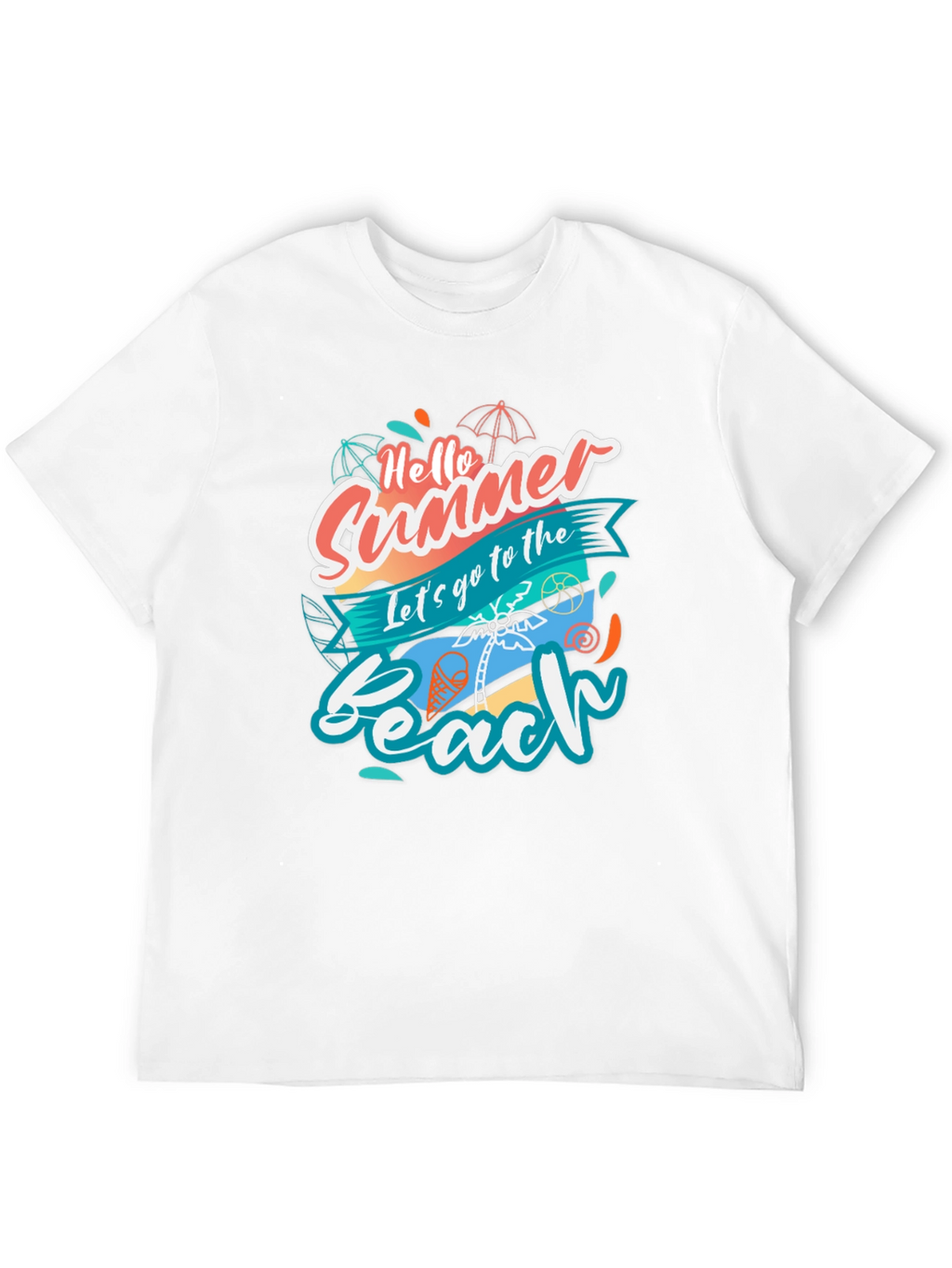 Hello Summer Beach T-Shirt - Black