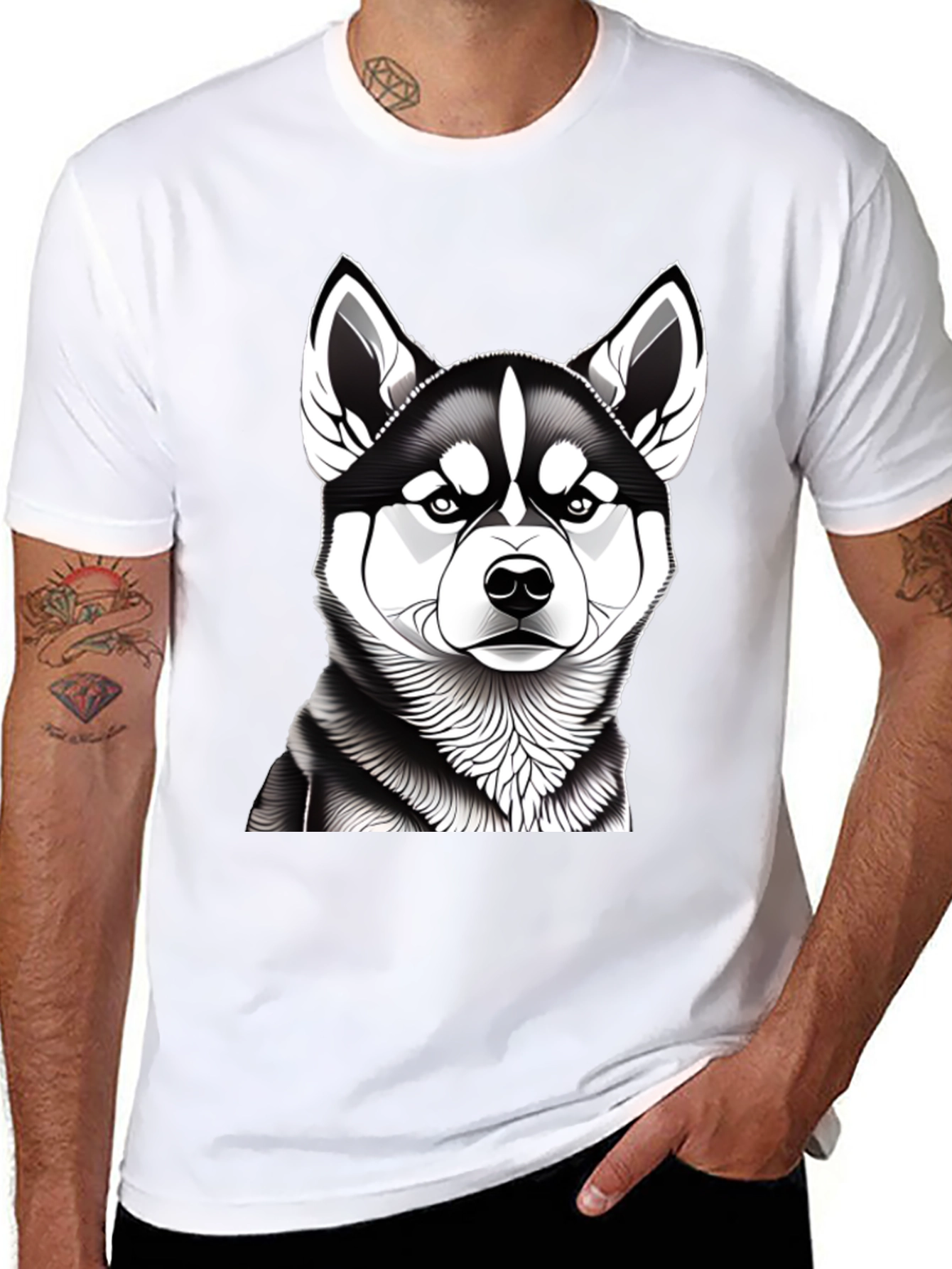 Husky Graphic Tee - Mens Black T-Shirt