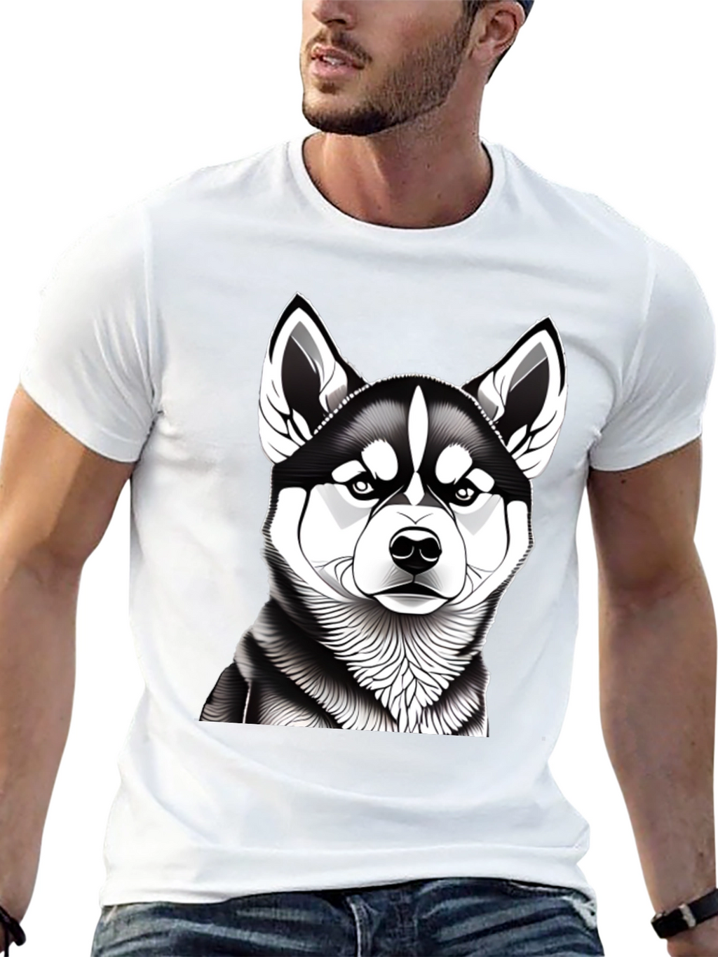 Husky Graphic Tee - Mens Black T-Shirt