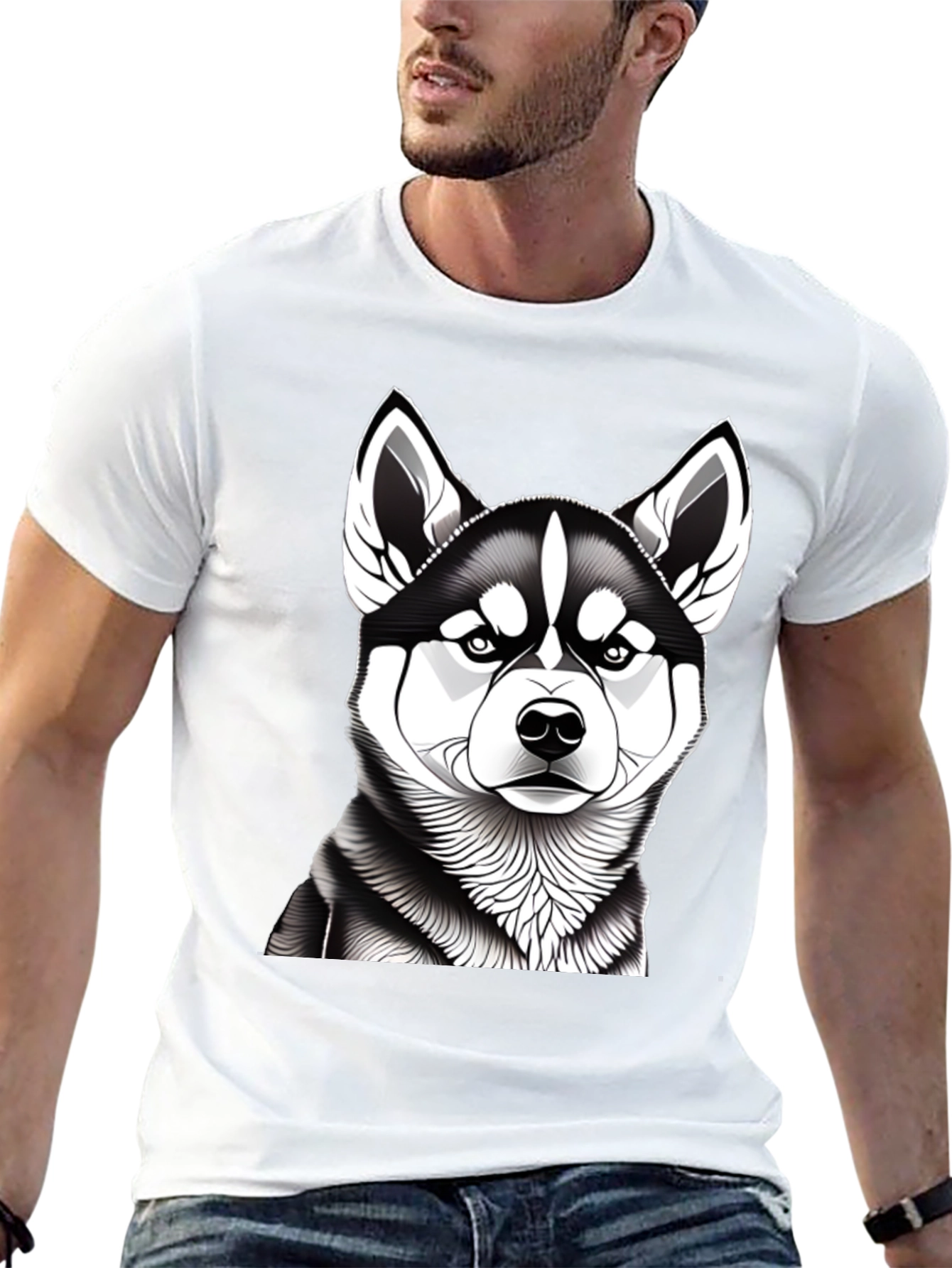 Husky Graphic Tee - Mens Black T-Shirt