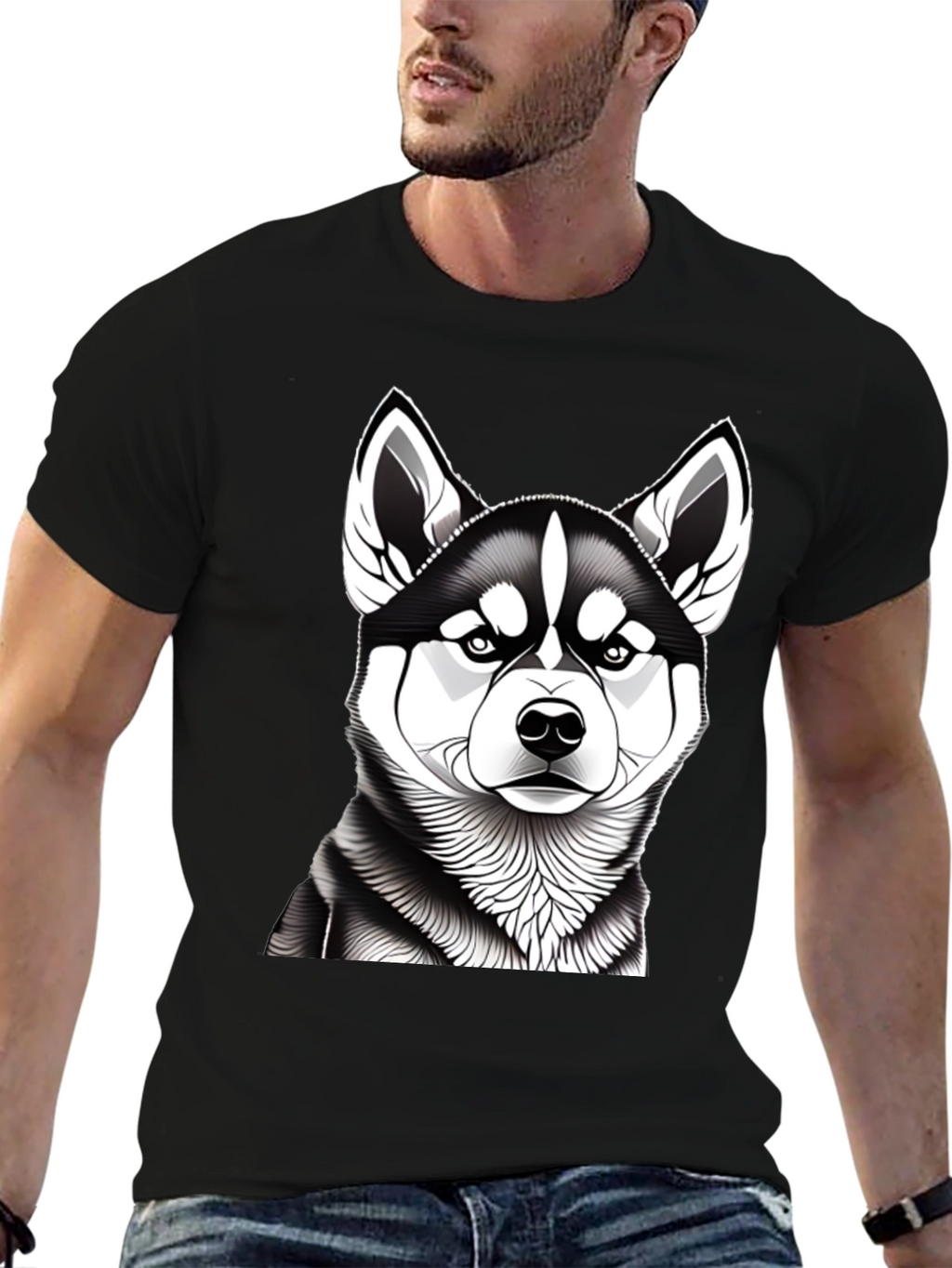 Husky Graphic Tee - Mens Black T-Shirt