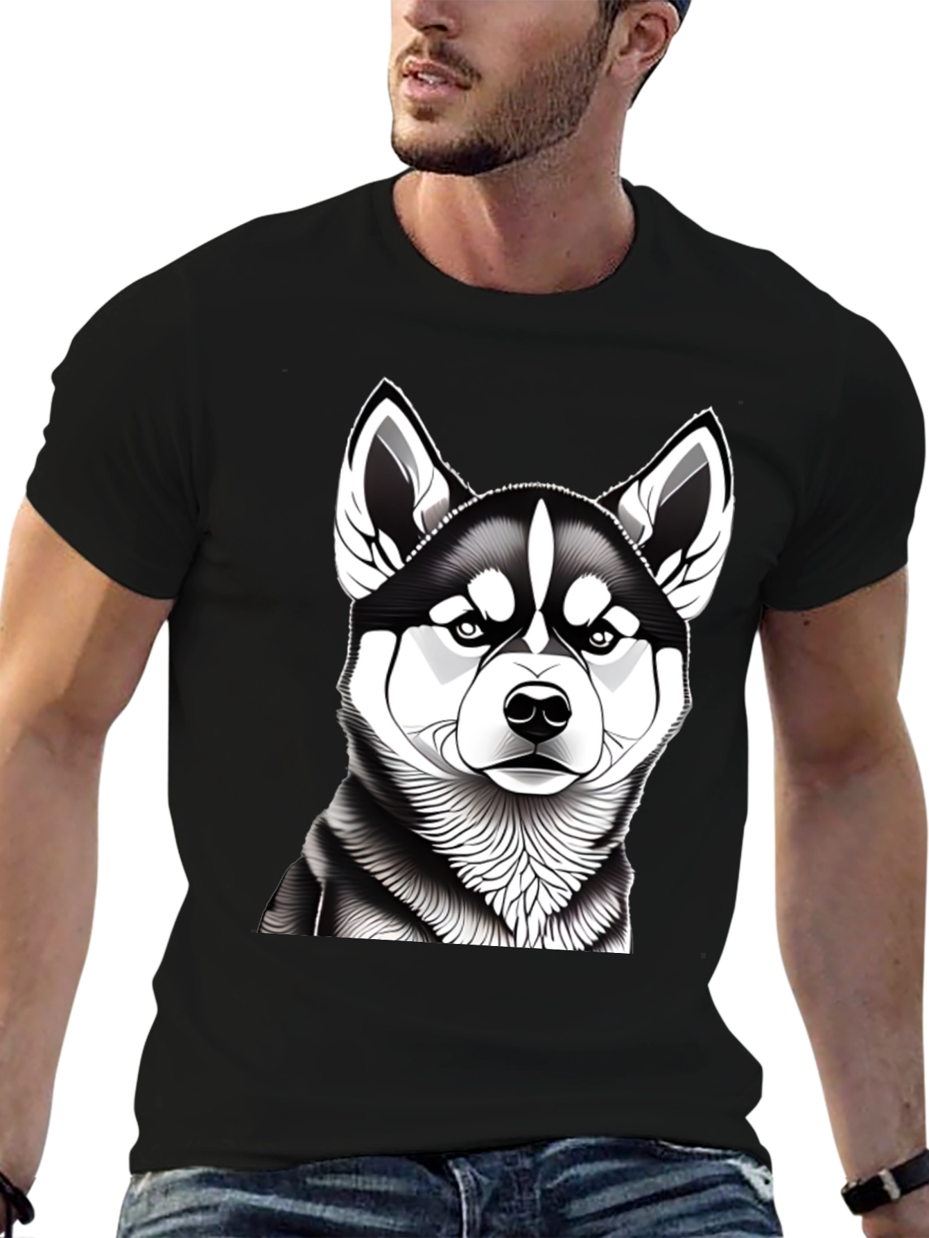 Husky Graphic Tee - Mens Black T-Shirt