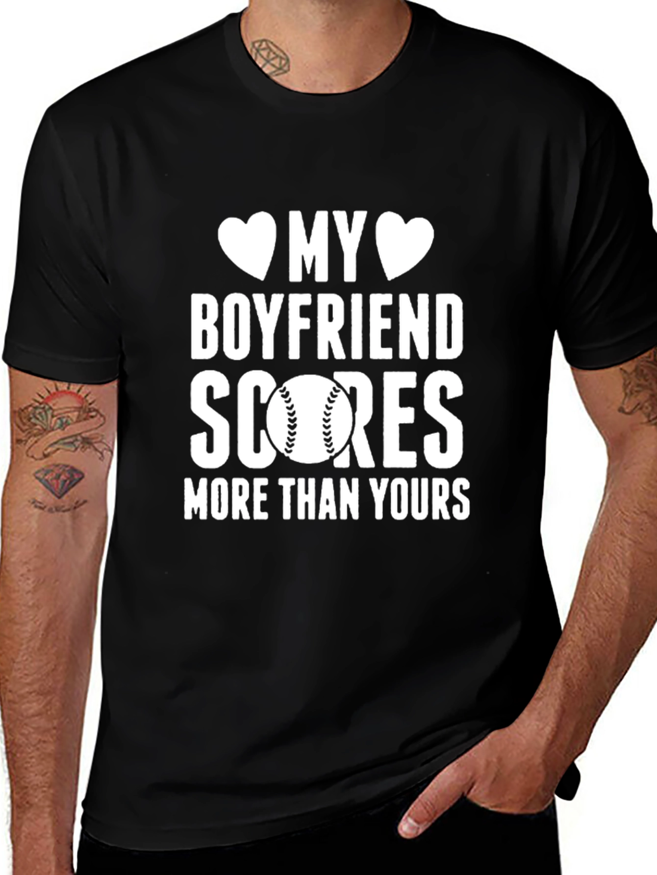 My Boyfriend Scores Baseball T-Shirt