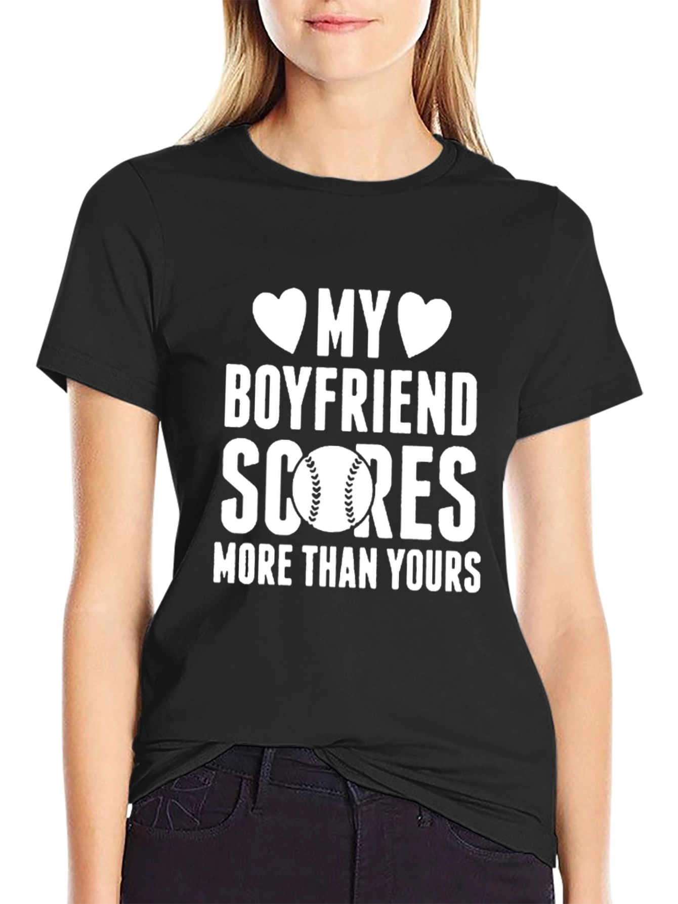 My Boyfriend Scores Baseball T-Shirt