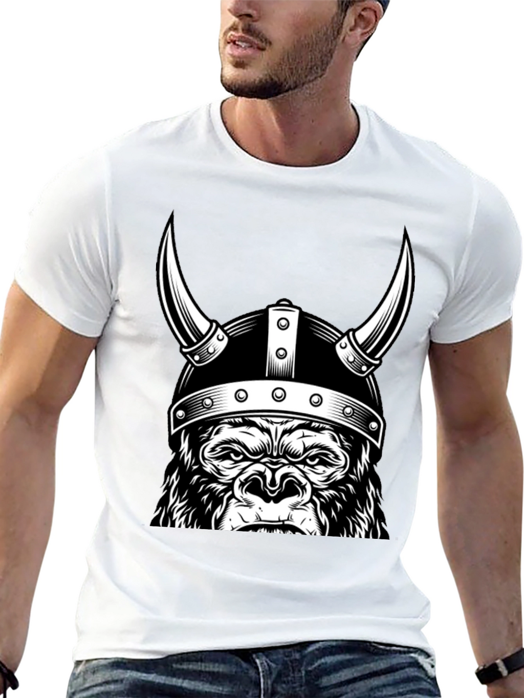 Viking Gorilla T-Shirt - Black