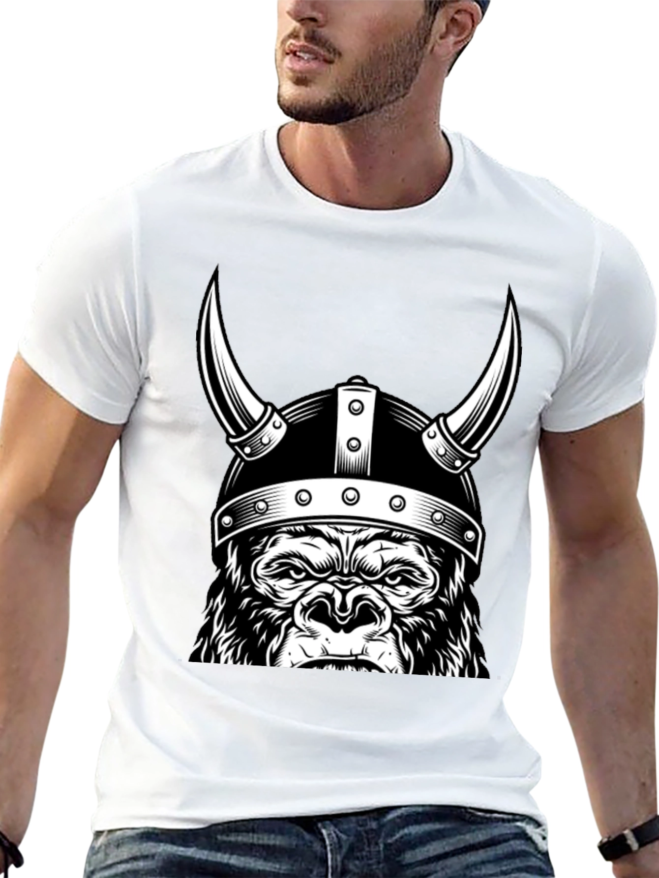 Viking Gorilla T-Shirt - Black