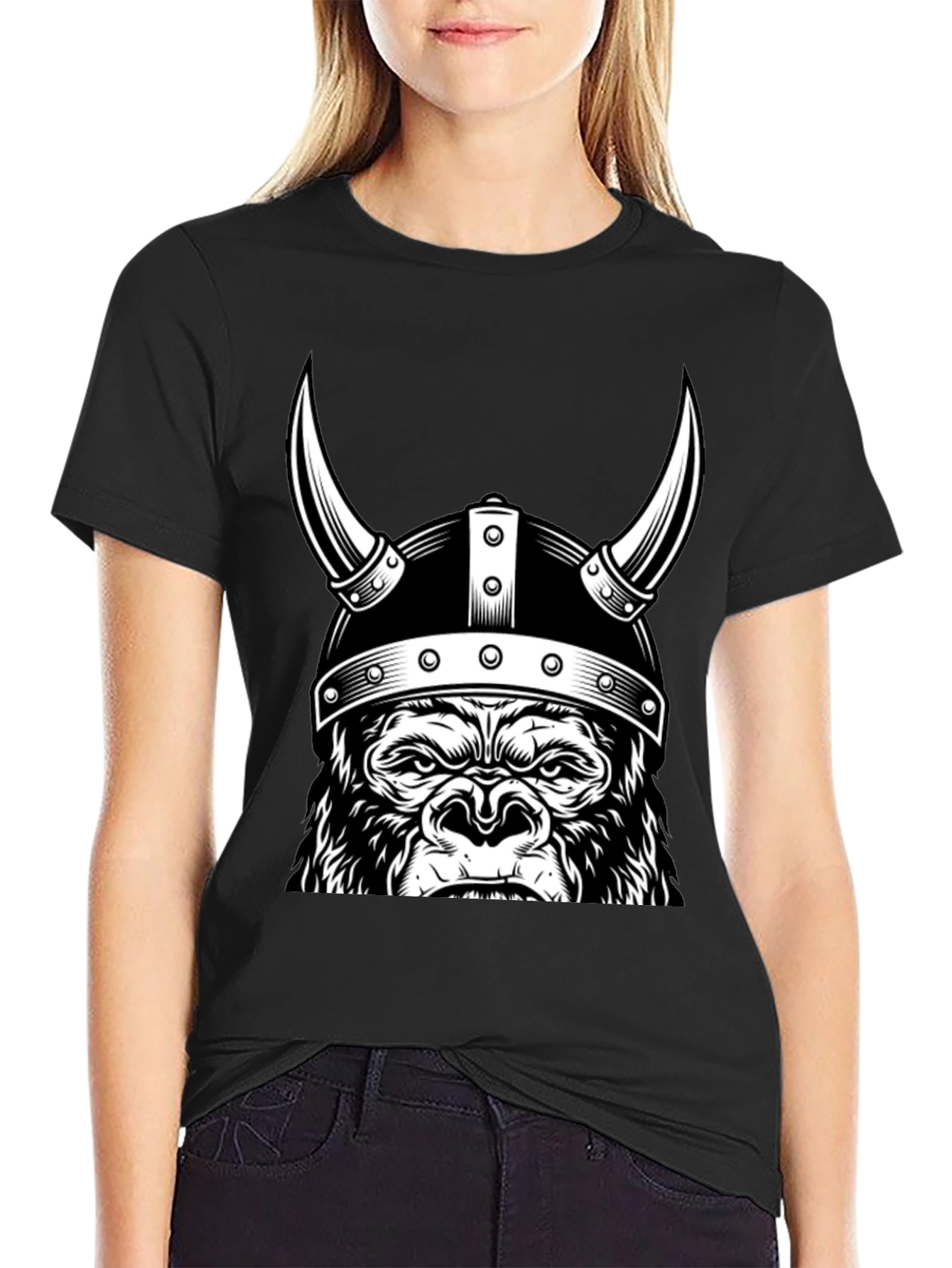 Viking Gorilla T-Shirt - Black
